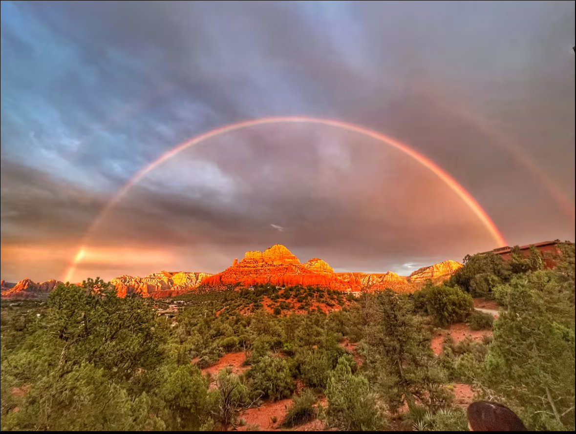 Magical rainbow over Sedona's formations